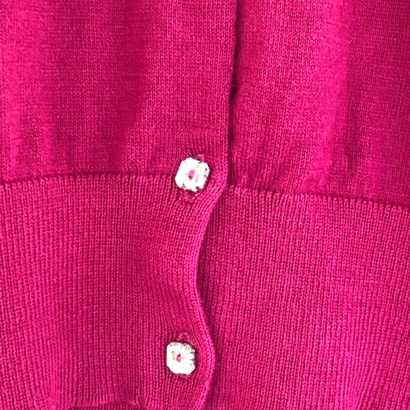 Loft Plum Cardigan Rhinestone Front Button Sweater - Picture 8 of 12